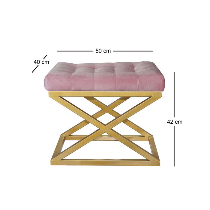 Atelier Del Sofa Puff Dorado y Rosa